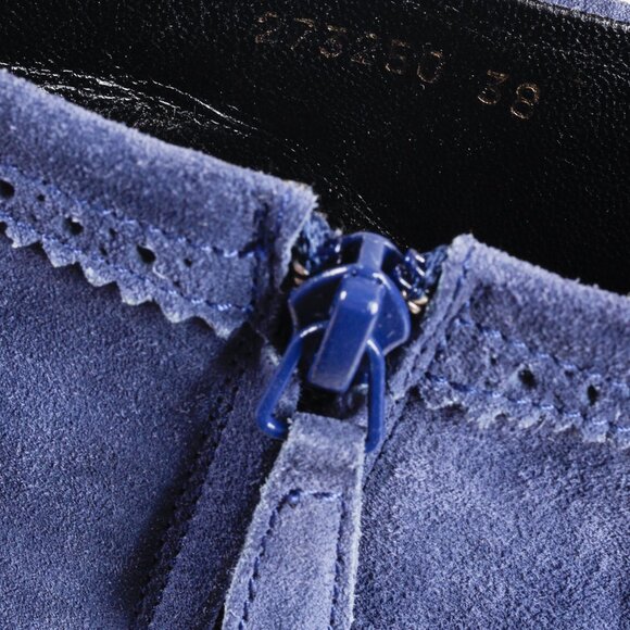 Balenciaga Blue Suede Ankle Boots - Picture 11 of 11